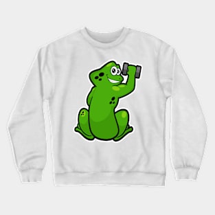 Frog at Bodybuilding with Dumbbell Crewneck Sweatshirt